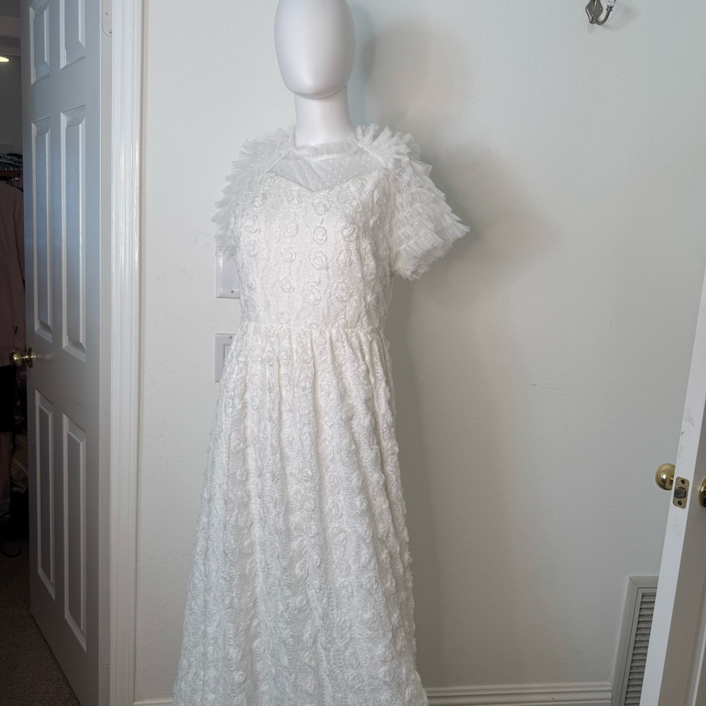 NWT JessaKae White Lace Wedding Maxi Dress